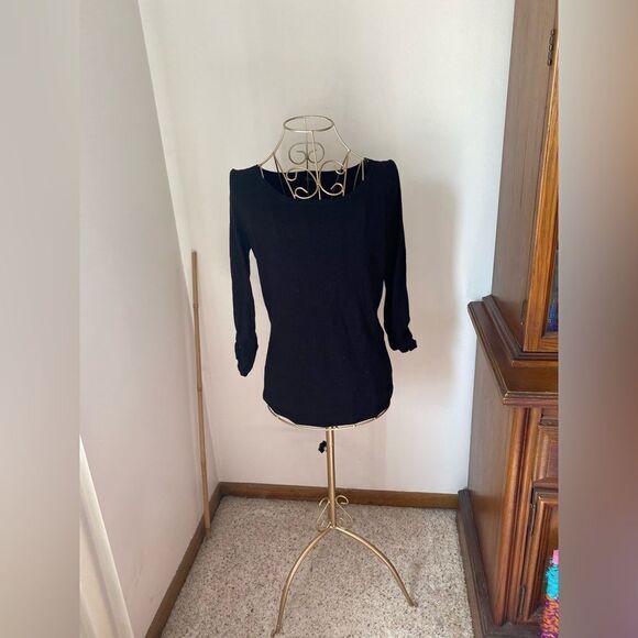 Express black ruched sleeve sweater size small - Picture 1 of 13